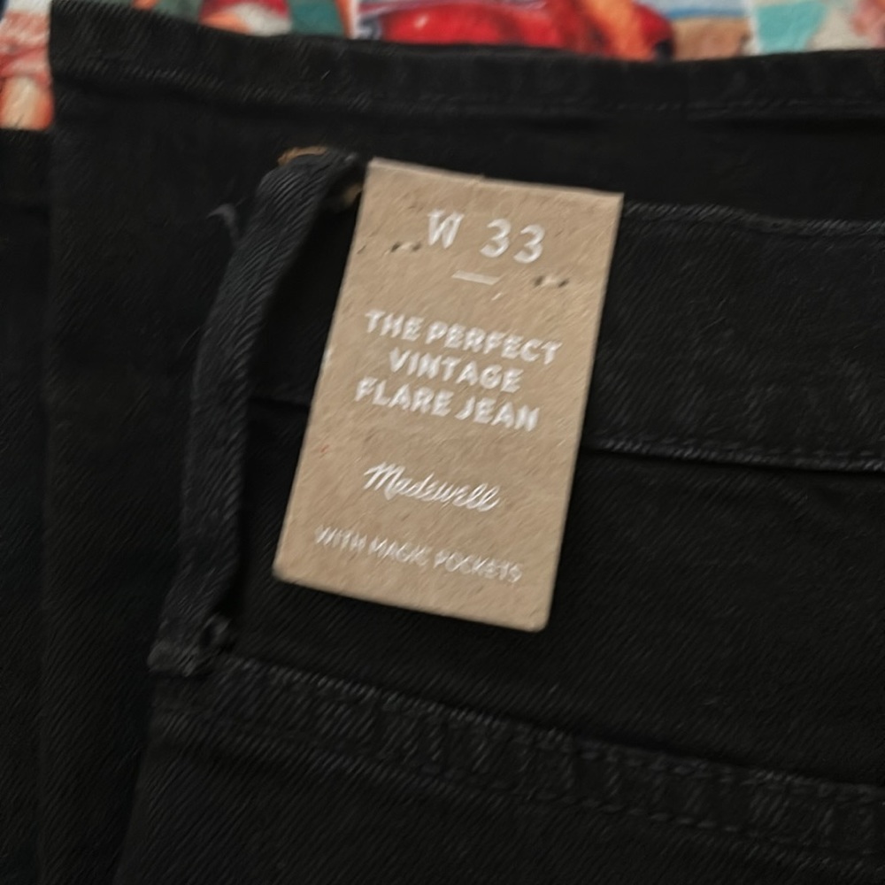 Madewell The Perfect Vintage Flare Jean Black Sherborn Wash High Rise- 33/16 - Picture 7 of 15